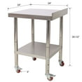 thumbnail image 3 of S-HOME Heavy Duty Stainless Steel Prep Table 24 x 24 x 35-1/2 Inch  with Backsplash Adjustable Undershelf & 4 Casters for Kitchens, 3 of 8
