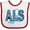 White and Red, variant on Inktastic ALS Awareness Ribbon Boys or Girls Baby Bib