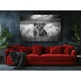 thumbnail image 2 of Black and White Lioness Canvas Wall Art – Majestic Wildlife Print – Handcrafted Modern Home Décor – Elegant & Fierce Artwork for Living Room, Bedroom, or Office, 2 of 7