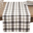 thumbnail image 1 of Saro Lifestyle Plaid Design 16 x 54 in. Cotton Table Runner, Grey, 1 of 1