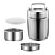thumbnail image 3 of Fiambrera de acero inoxidable Macarena caja Bento 2 compartimentos 1,9 L plateado, 3 of 8