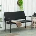 thumbnail image 2 of Outsunny Rattan Wicker Loveseat Garden Furniture with Armrests Black, 2 of 10