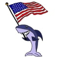thumbnail image 3 of CafePress - Shark With American Flag Pajamas - Women's Short Sleeve Print T-Shirt and Pants Dark Cotton Pajama Set, 3 of 7