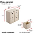 thumbnail image 3 of BirdRock Home Linen Cube Organizer Shelf with Four Storage Bins - Cream, 3 of 6