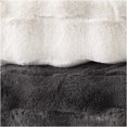 thumbnail image 4 of JERFIT Faux Fur & Velvet Plush Throw Blanket, Ultra Soft Cozy Fluffy Bedroom Decor, Luxurious Basketweave Grey Polyester Blanket for Couch, Sofa, Dorm, 4 of 7