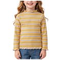 thumbnail image 3 of JFOPQVSM 3 Pack Toddler Girl Cute Long Sleeve Cotton Shirts Toddler Girls Fall Clothes Ribbed Tees Base Layer Tops for 1-8 Years, 3 of 6