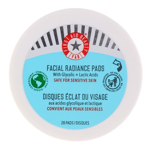 First Aid Beauty Facial Radiance Pads with Glycolic Lactic Acids 28 ct
