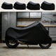 thumbnail image 1 of Funda para motocicleta Almacenamiento impermeable en interiores exteriores, poliéster resistente a prueba de viento y antiviento, bicicletas Universal Fit, 4 tallas 200-240cm, negra, 1 of 6