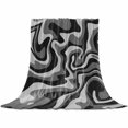 thumbnail image 2 of Abstract Distortion Texture Throw Flannel Blanket 40x60In Grey Black Line Fluid Art Super Soft Cozy Bed Blanket, Lightweight Plush Fuzzy Bed Throw for Bedroom Sofa Couch Living Room, 2 of 4