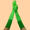 thumbnail image 2 of Xfvqtps Women Long Satin Gloves Solid Color for Christmas Party Dancing Evening Party Opera Green, 2 of 5