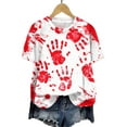 thumbnail image 6 of YDFCWXW Women's Scary Print Cotton Tee - Halloween Party Crew Neck T-Shirt Red, XL, 6 of 6