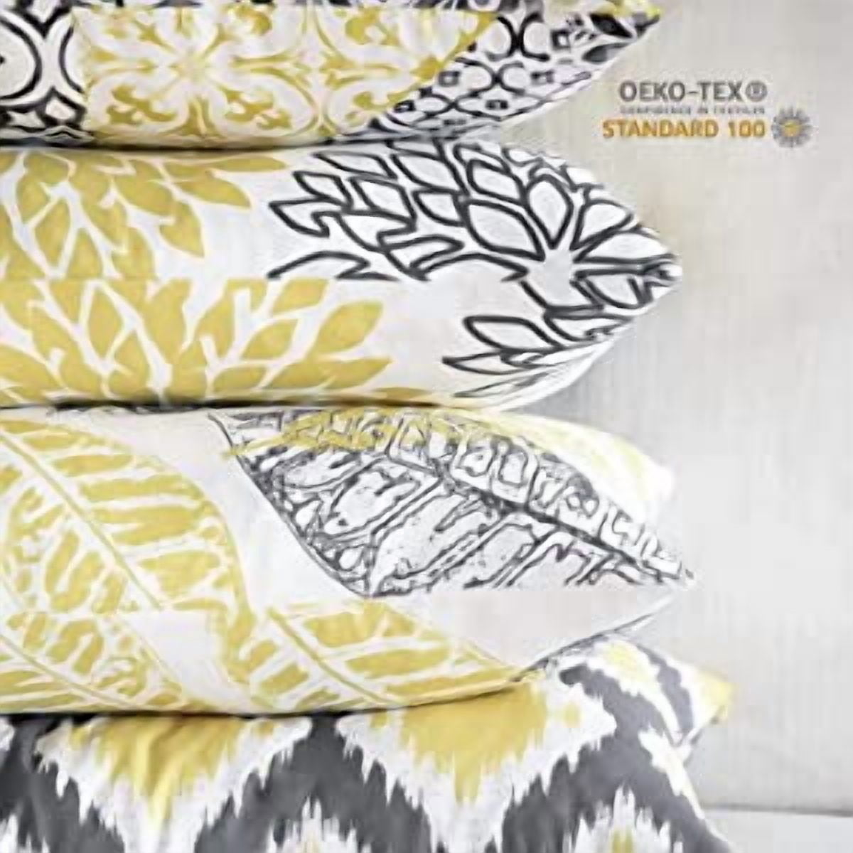 Phantoscope 20x20 Decorative Throw Pillow Covers, Yellow, Set of 4