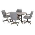 thumbnail image 4 of Caster Chair Company 5-Piece 42x[42/60] Caster Dining Set Wood Edge Laminate Table Top & Smoke Chairs, 4 of 23