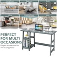 thumbnail image 5 of YYAo Writing Desk, Home Computer Desk,Wooden Trestle Computer Desk with 2-Tier Removable Shelves-Gray, 5 of 7