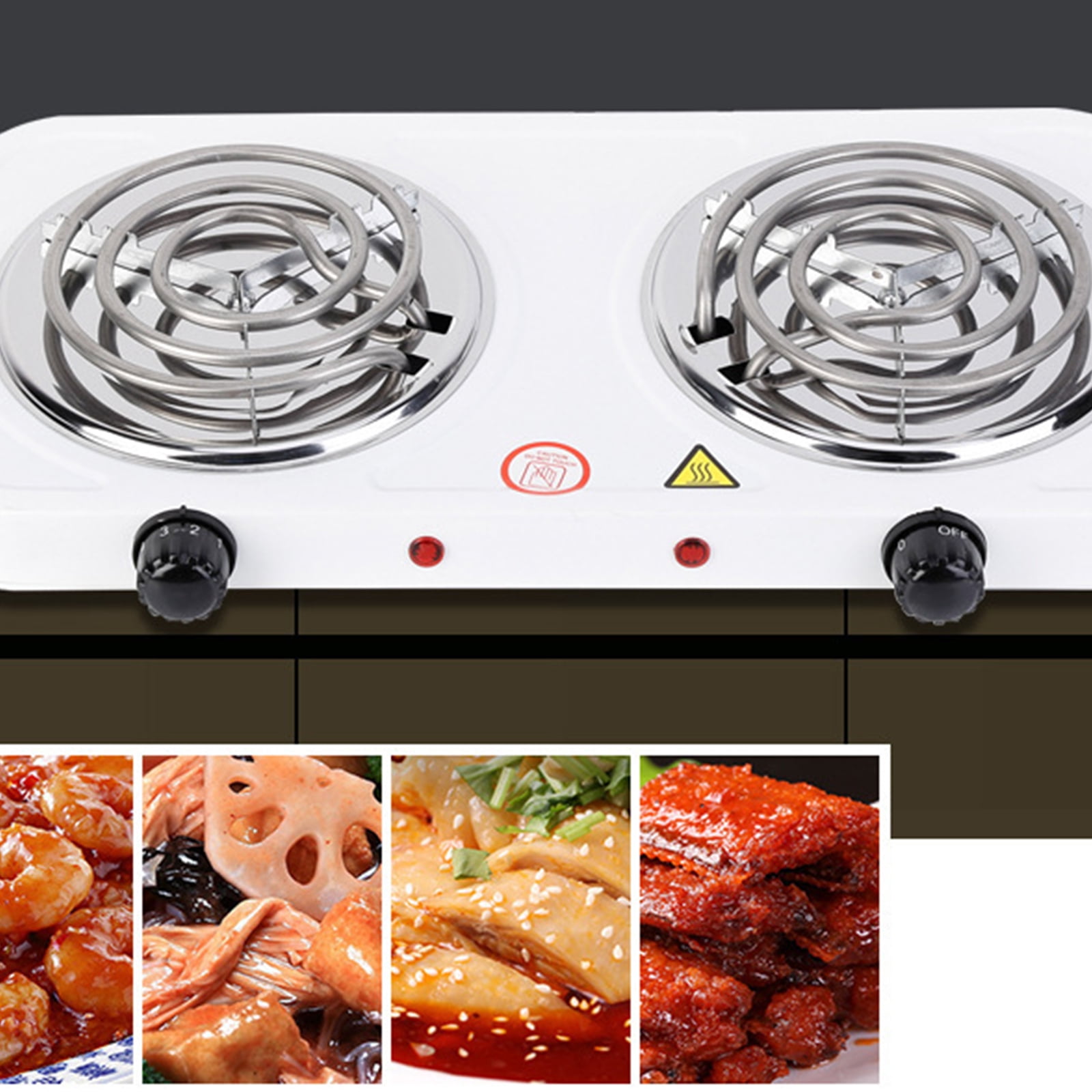 DISHUEC Hot Plate for Cooking,2000W Electric Double Burner Cooktop,Portable Electric Double Coil Burner with Dual Control&5 Level Temperature Control,Easy to Clean for Kitchen Camping