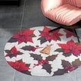 thumbnail image 4 of Christmas Poinsettia Red Flower Round Carpet Circle Rug Outdoor Patio Area Rug Washable Large Area Rugs Hallway Room Decor Fitness Mats, 4 of 8