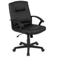 thumbnail image 3 of Emma + Oliver Mid-Back Black LeatherSoft-Padded Task Office Chair with Arms, BIFMA Certified, 3 of 16