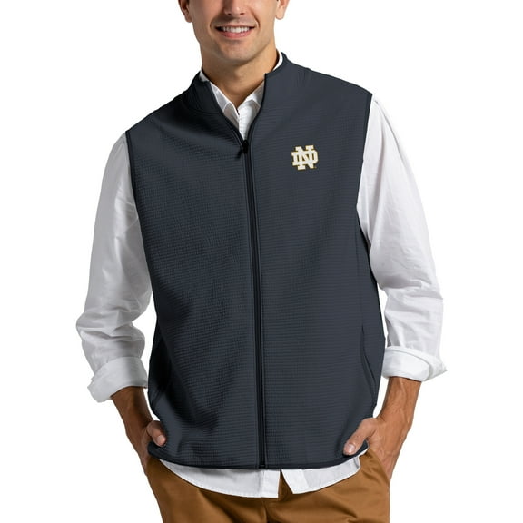 Men's League Collegiate Wear Navy Notre Dame Fighting Irish Summit Full-Zip Vest