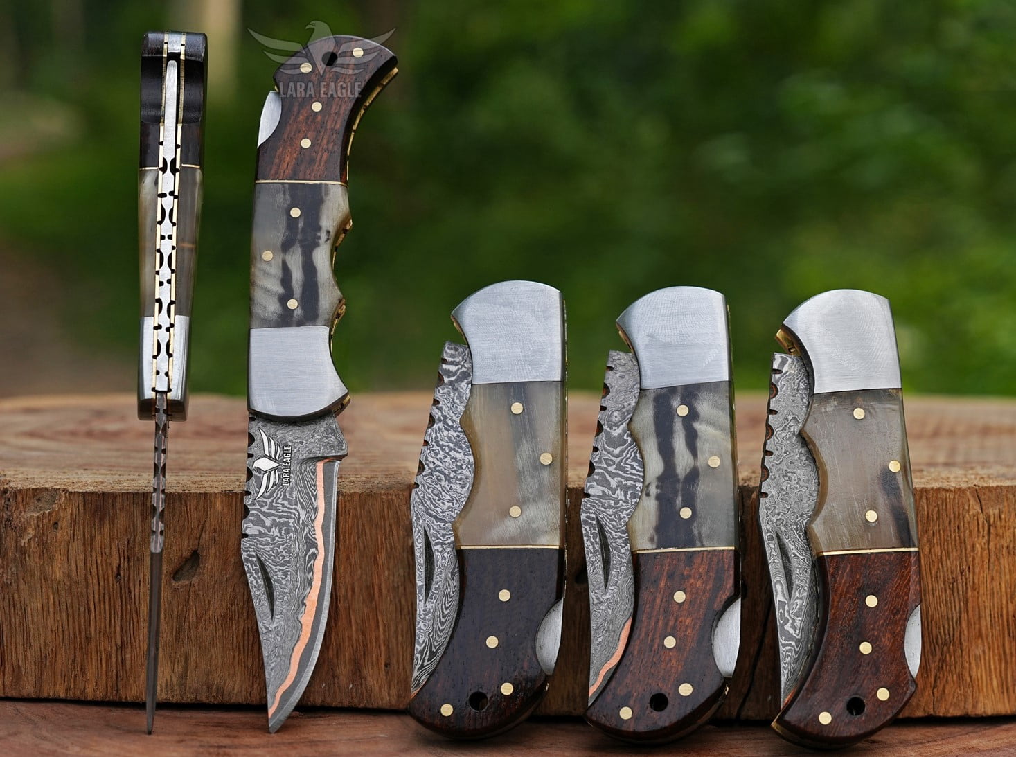Personalized Handmade Copper Damascus Folding Knife for Men- Copper Anniversary Pocket Knife - Groomsman Gift Knife- Outdoor, Camping, Hunting & Survival Gift for Him