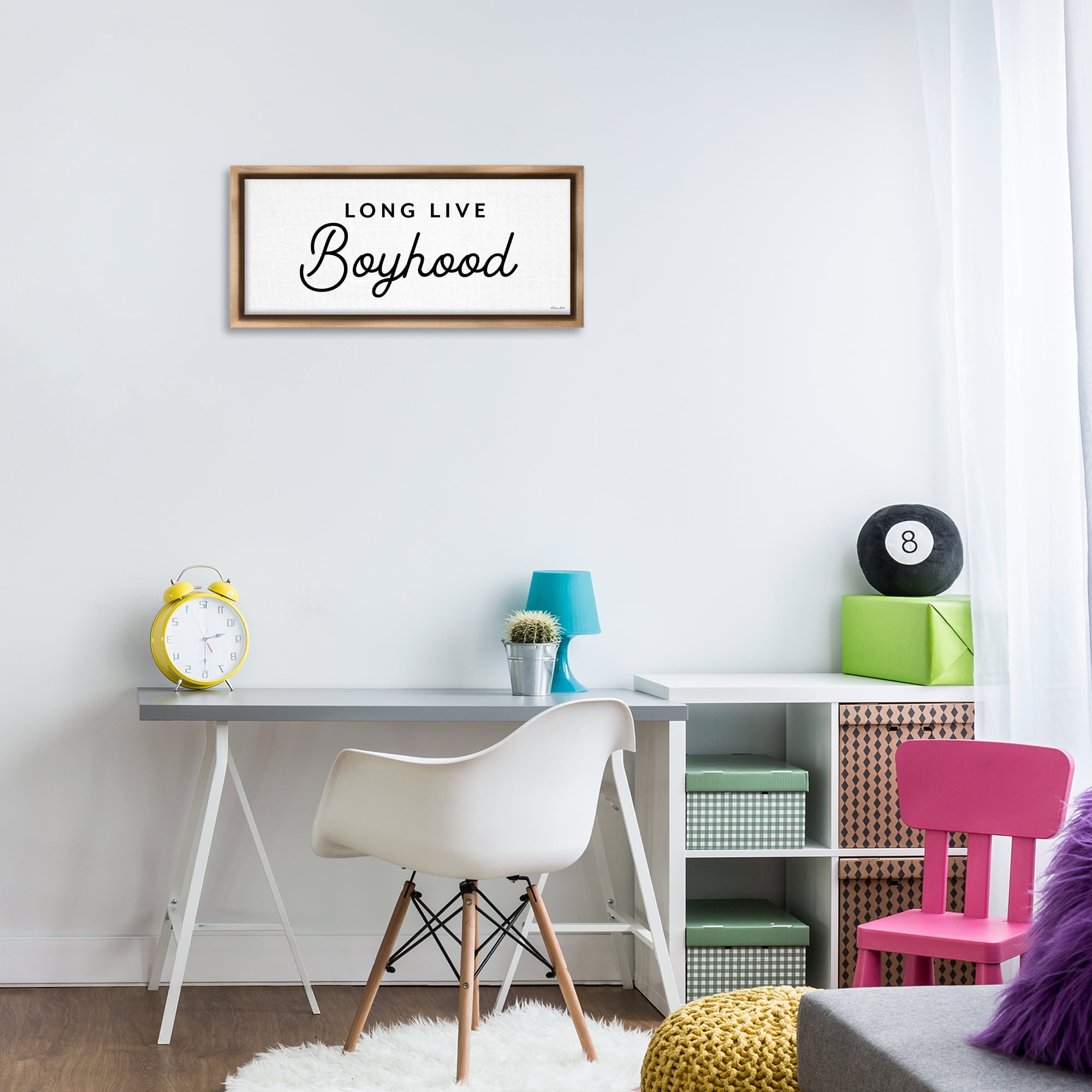 Stupell Industries Long Live Boyhood Typography Painting Brown Floater Framed Art Print Wall Art, 25 x 11