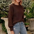 thumbnail image 5 of Fartey Fall Sweaters for Women 2025 Dressy Casual Long Sleeve Mock Neck Pullover Sweater Loose Fit Chunky Knit Jumper Tops Fashion Simple Solid Color Sweaters, 5 of 7