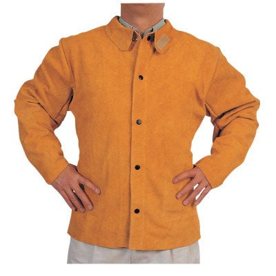 Split Cowhide Leather Welding Jacket, Medium, Golden (Best Welding Jacket For Summer)