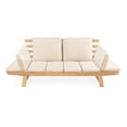 thumbnail image 5 of Hartley 2-Seat Modern Scandinavian Folding Wood Outdoor Day Bed Sofa, Beige/Light Teak, 5 of 9