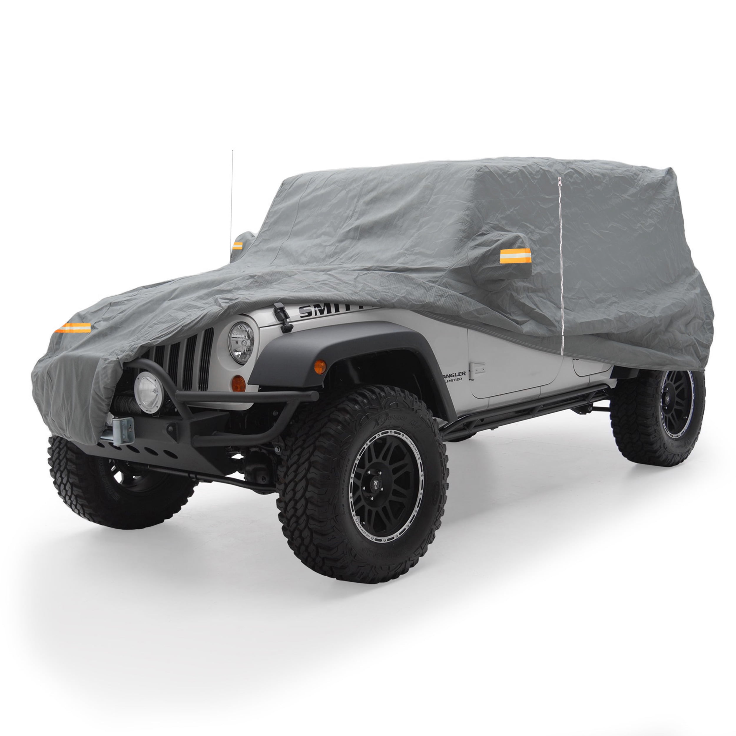North East Harbor Gray Car Cover Compatible with 2018-2022 Jeep Wrangler JL  4-Door Models | Waterproof Fabric, Weather Protection, with Driver Door  Zipper 