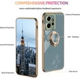 thumbnail image 5 of Compatible with Xiaomi Redmi Note 12 4G Case for Women Men Cute Redmi Note 12 4G Phone Case Shockproof with Luxury Plating Gold Edge Kickstand Protective Cases Cover (Grey), 5 of 14
