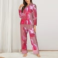 Balery Pink Balloon Puppy Art Pattern Pajama Sets for Women Long Sleeve