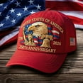 thumbnail image 6 of US 250th Anniversary Cap – United States 250th Anniversary Hat, Adjustable Bald Eagle Printed Patriotic Baseball Cap for Men Women Multi (Red), 6 of 11