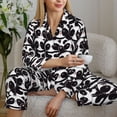 thumbnail image 6 of Vsdgher Panda Pajamas Set Long Sleeve Sleepwear Womens Button Down Nightwear Pj Sets-Small, 6 of 7