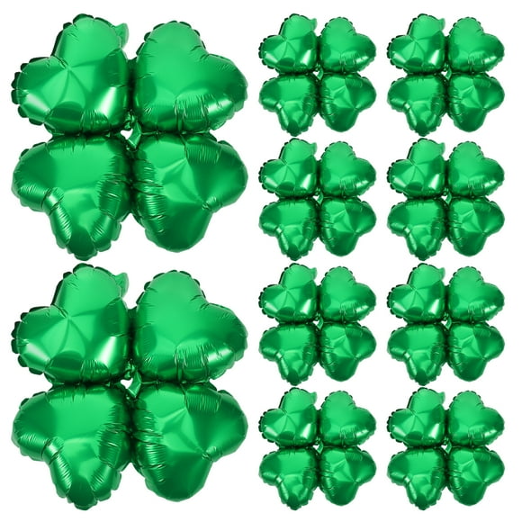 50 globos de aluminio con forma de corazón y trébol de cuatro hojas, ideales para decorar fiestas, bodas, cumpleaños y festivales (verde).