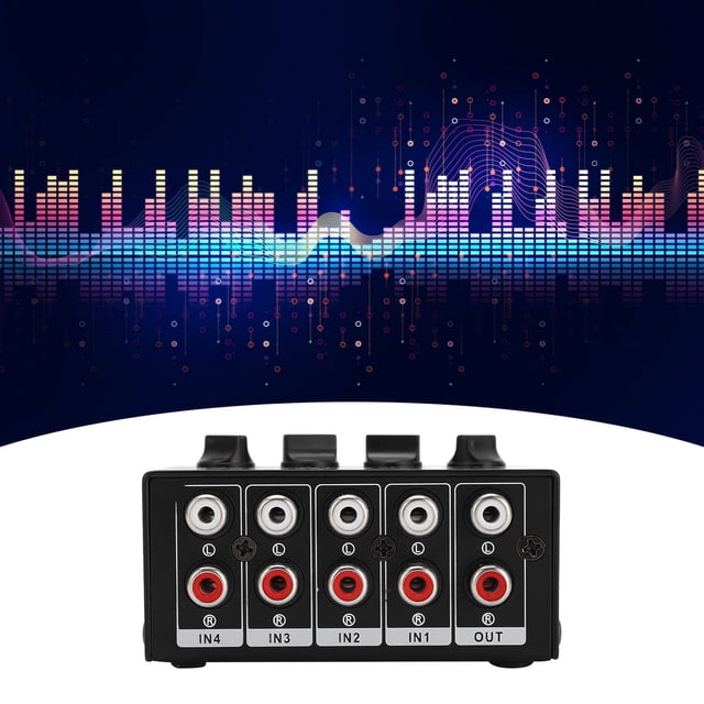 Stereo Mixer, 4 Channel Black -12dB Maximum Gain Audio Mixers Portable for Mixing
