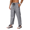 thumbnail image 3 of Youclos Mens 4-Way Stretch Sweatpants Joggers: Breathable, dual contrast zipper pulls and zipper pocketsAthletic Pants for Gym Casual Daily, 3 of 6