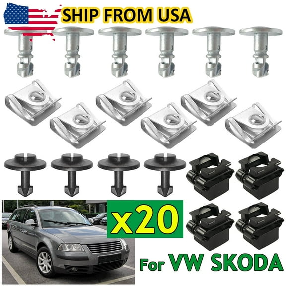 20Pcs Engine Underbody Undertray Shield Clips Fastener for VW Passat B5 SKODA Superb I
