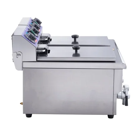 

Commercial Electric Deep Fryer 9.1Qt Countertop Deep Fryer Dual Detachable Tanks 1500W