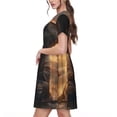 thumbnail image 2 of Disketp Lake Meditating Elephant para Vestido de Manga Corta para Mujeres, Vestidos de Verano para Mujeres, Casual y Holgado para la Playa, 2 of 6