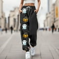 thumbnail image 2 of Pantalones de mezclilla afelpados Gibobby Pantalones de moda para mujer Halloween calabaza Cintura alta negro M, 2 of 4
