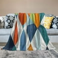 thumbnail image 2 of Chilfamy Geometric Abstract Art Print Flannel Soft Couch Cover Throw Blanket for All Seasons Lightweight Long-Lasting Blanket 40x50in, 2 of 6