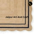 thumbnail image 4 of Jaipur Art And Craft Handmade Rectangle Scallop Black, Brown Reversible Jute Area Rug (8x10 Sq ft), 4 of 5