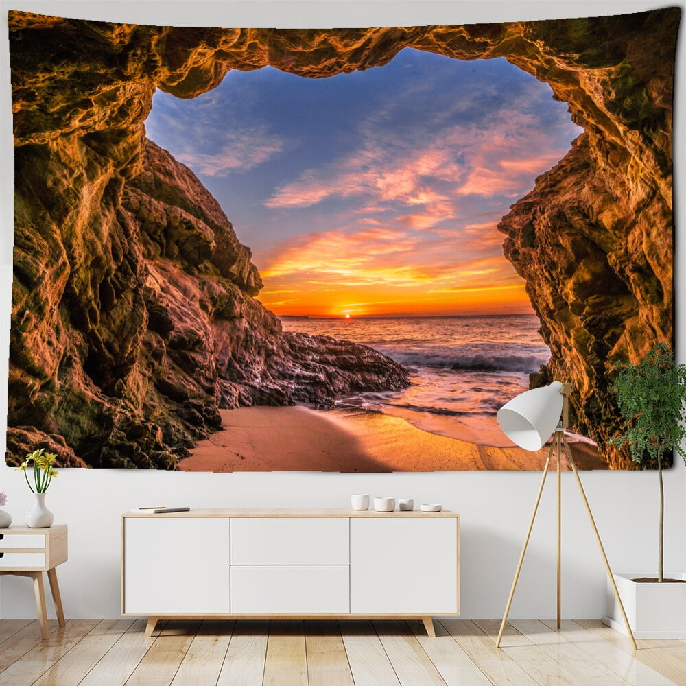 Sunset Seascape Tapestry Wall Hanging Bohemian Style Hippie Witchcraft ...
