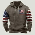 thumbnail image 4 of DDAPJ pyju Men's Hooded Sweatshirt American Flag Print Long Sleeve Drawstring Pullover Sweatshirt Vintage Tribal Aztec Graphic Hoodie Hipster Hoody Tops Coffee M, 4 of 4