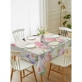 thumbnail image 2 of Easter Rectangle Tablecloth, Country Spring Rabbit Feet Eggs Botanical Flowers Waterproof & StainResistant Tablecloth, Washable Oil-proof Table Cover for Dining/Party/Wedding/Camping/Buffet 52x70 In, 2 of 9