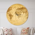 thumbnail image 2 of Designart 'Vintage Classic Map ' Modern wall clock, 2 of 6