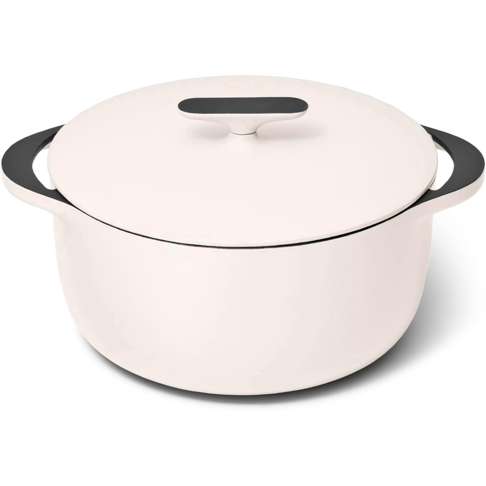 Caraway Enameled Dutch Oven - 6.5 qt Cast Iron Dutch Oven With Lid - 3 Layer Enamel Coating - No Seasoning Required - Compatible With All Stovetops - Oven Safe - No Forever Chemicals - Cream
