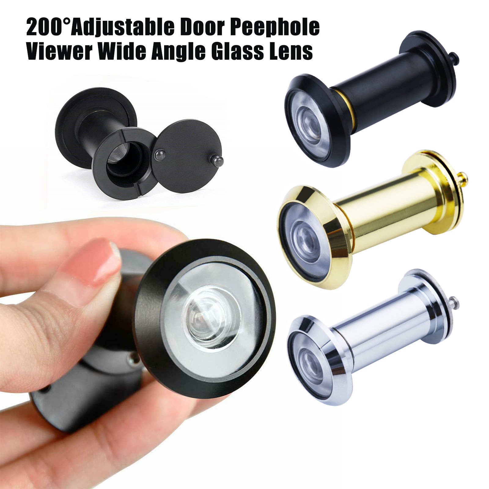 Door Viewer Security Wide Angle 220 Degree Vision Spy Peep Hole Internal Flap