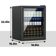 thumbnail image 3 of Compact 76 Can/1.7 Cubic Foot Beverage Fridge With Glass Door For Soda, Beer Or Wine, Under Counter Drinks Refrigerator, 3 of 7