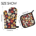 thumbnail image 2 of Yayeee Oven Mitts and Pot Holder Set of 2 Heat Resistant Kitchen Gloves Baking Hot Pad, Red Floral, 2 of 5