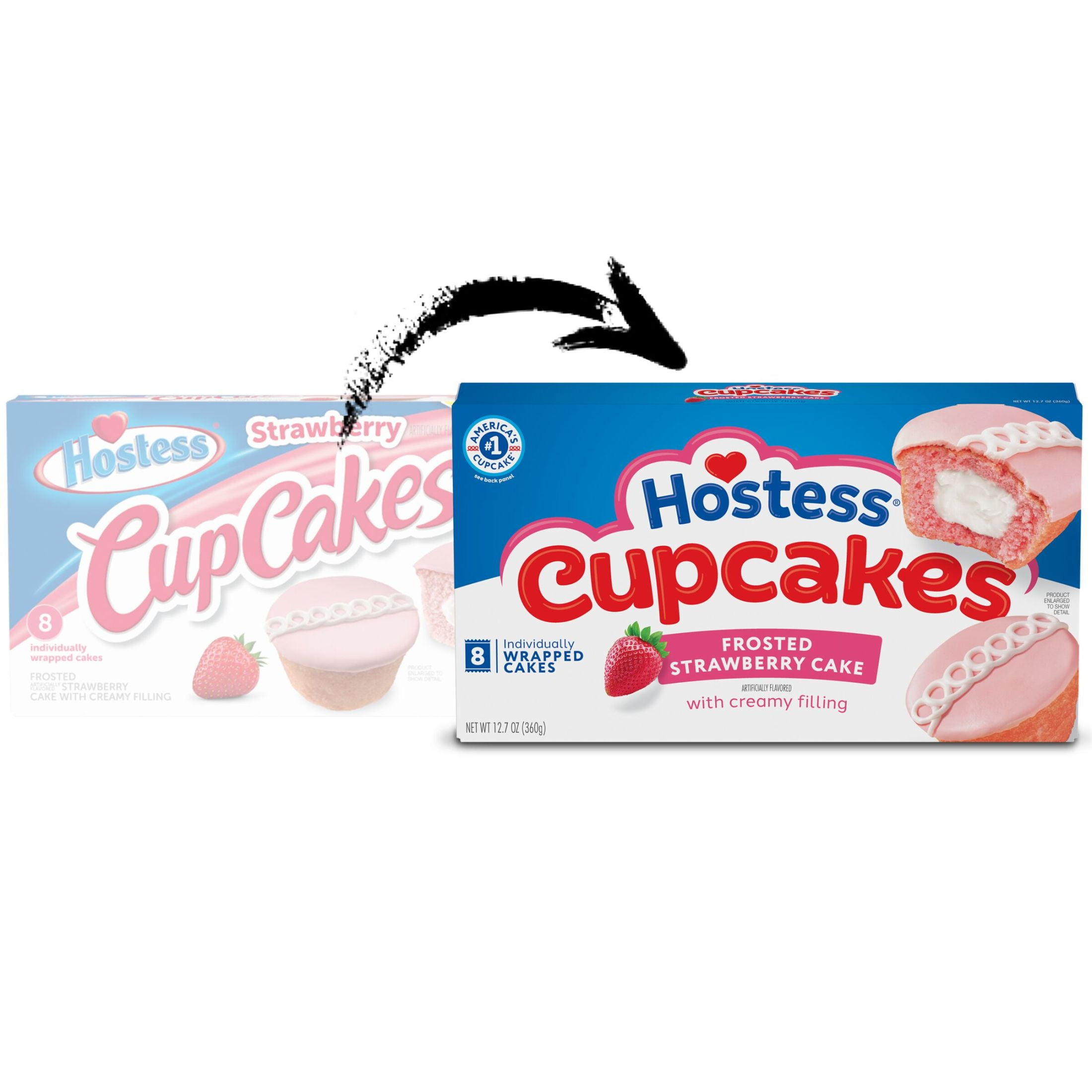 (6 pack) (6 pack) Hostess Cupcakes, Artificially Flavored Strawberry Snack Cakes, 12.7 oz Box (8 Ct.)